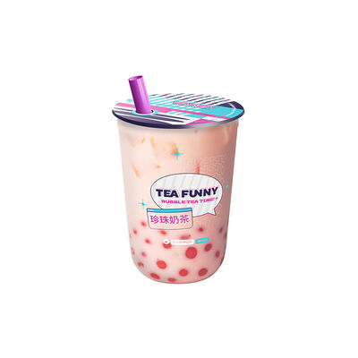 S Персик-гранат с шариками драгон фрукт в Tea funny Bubble tea по цене 419 ₽