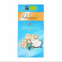 Шоколад белый с кокосом и кусочками какао-бобов, Maestrani в Азбука Вкуса Экспресс Меню