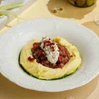 Тартар из бычка с соусом из Сулугуни в ЛарисуВаннуХочу