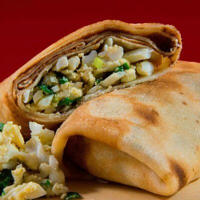 Блин с яйцом и зеленым лукомв Кавказская кухня по домашнему по цене 299