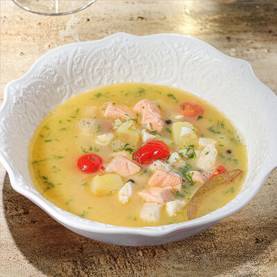 Уха из муксуна и красной рыбы в Ива по цене 1250 ₽