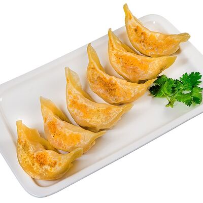 Дамплинги жареные со свининой и креветкой в Дамплинг Репаблик по цене 720 ₽