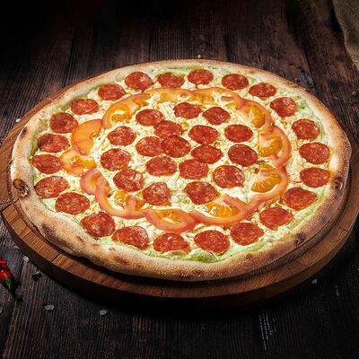 Чоризо D23 Пицца на тонком тесте в Пицца Хаб по цене 528 ₽