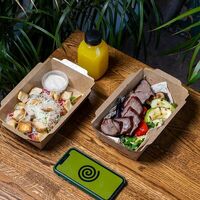 №1 Ланч из салата и горячего в Уголёк