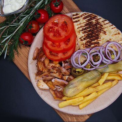 Сувлаки открытый с курицейв Шаурма Хаус по цене 459 ₽