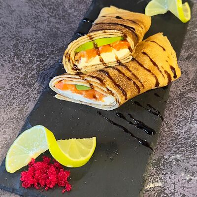 Блины с лососемв CHEF BURGER по цене 495 ₽