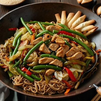 Вок-лапша с двойной курицей Max в ВкусноНата по цене 807 ₽