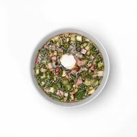 Окрошка на квасе со сметаной в Три жены