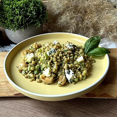 Птитим с креветками и горгонзолой в Про Булки кафе-пекарня по цене 410 ₽