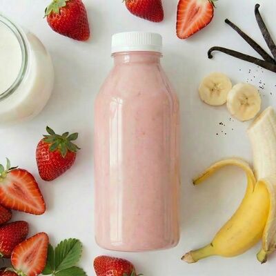 Ванильная клубника молочный коктейльв Смузи-маркет Зелёнка по цене 500 ₽