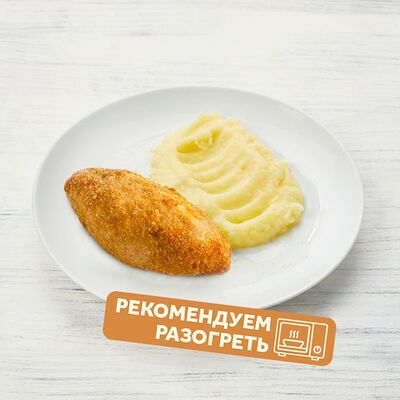Котлета по-киевски с картофельным пюре в Пироговый дворик Пекарня по цене 482 ₽