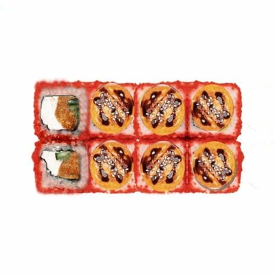 Запеченная Калифорния с лососем в PANDA FOOD по цене 640 ₽