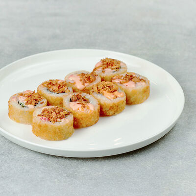 Ролл Темпура с терияки - лососем и луком фри в Мэджик ролл по цене 989 ₽