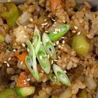 Рис с говядинойв Hiro суши-бар