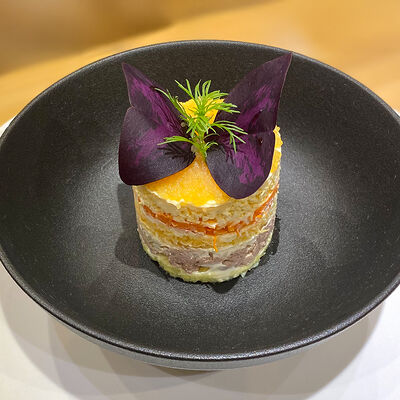 Мимоза с морской фуа-гра и щучьей икрой в Picasso по цене 1600 ₽