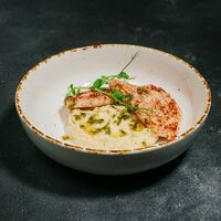 Котлеты из краба и креветки с картофельным пюре и песто в Японский Двор