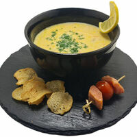 Сырный суп с лососем в Шале