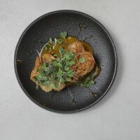 Теплый бри в хрустящем листе фило с соусом манго в Давайте карбонару