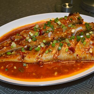 Тушеный минтай в остром соусе в Тан чао по цене 36 р.