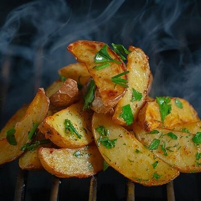 Картофель запеченный с зеленью в Много Мяса по цене 349 ₽