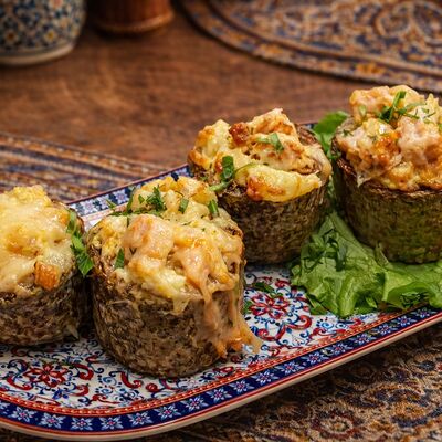 Кольца из цукини с семгой, сливками и сыром в Тминъ по цене 620 ₽