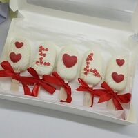 Чизкейки-эскимо Ассорти в белом шоколаде с сердечками в Katicake