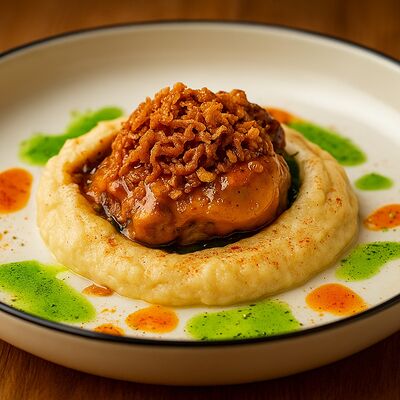 Томленые щечки с картофельным пюре в Tony Pizzoni по цене 1147 ₽