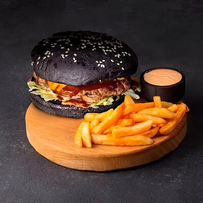 Злой бургер в DARK SIDE шаурма & гриль по цене 950 ₽