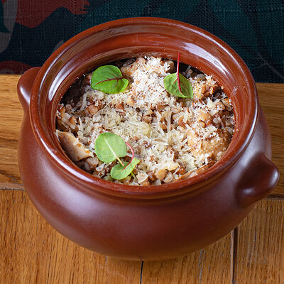 Гречото с курицей и грибами в Густо & Пряно по цене 448 ₽