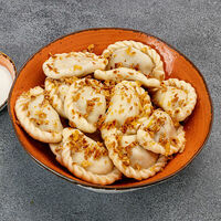 Вареники с картофелем, вешенками и жареным луком в РУЧНОЙ ПЕЛЬМЕНЬ