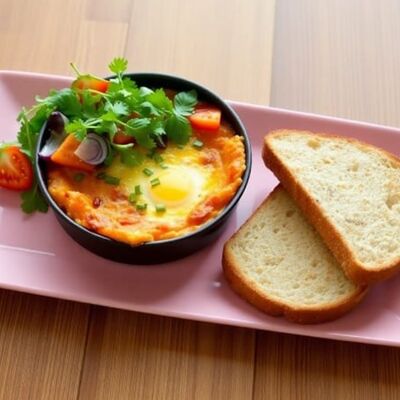 Шакшука с тостами и микс-салатом в Cocodor по цене 520 ₽