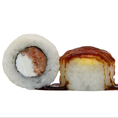 Запеченный с жареной сёмгой в Киото Суши по цене 368 ₽