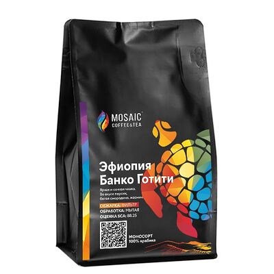 Кофе Эфиопия Банко Готити, обжарка под фильтр в Mosaic Coffee & Tea по цене 1149 ₽