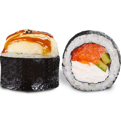 Запеченный ролл Филадельфия гриль в Белый КоЁт по цене 557 ₽