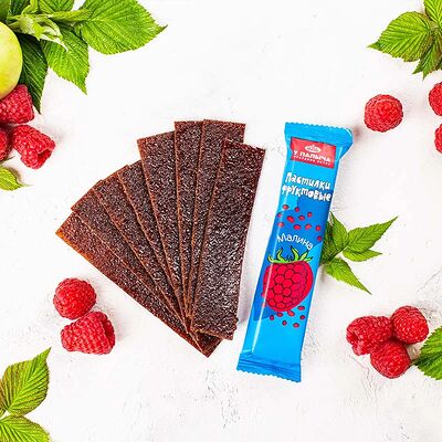 Фруктовые пастилки без добавления сахара с яблоком со вкусом малины в У Палыча. С пылу, с жару! по цене 103 ₽