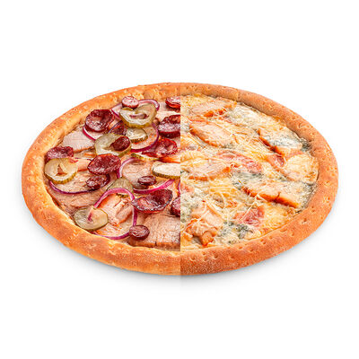 Половинки Мясная 36 и Цыпленок кордон блю 36 в ПЕППЕРС ПИЦЦА по цене 1315 ₽