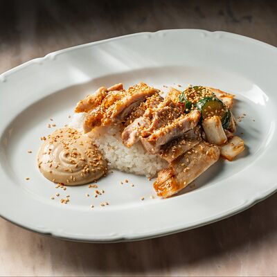 Цыпленок терияки, рис в Коробок по цене 765 ₽