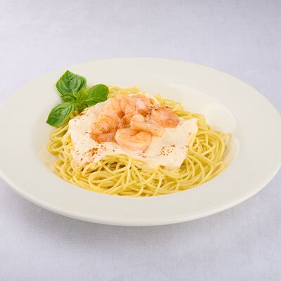 Паста с креветками в сливочном соусев Roku PIZZA & SUSHI по цене 650 ₽