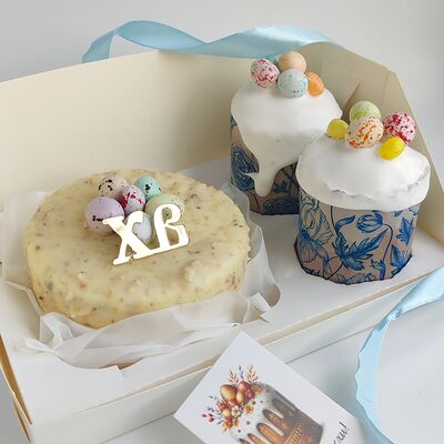 Набор пасхальный Творожная пасха и 2 куличав КивиТорт по цене 3500 ₽