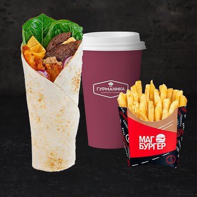 Комбо Деревенский ролл и горячий напиток в Магбургер & Братья Караваевы по цене 515