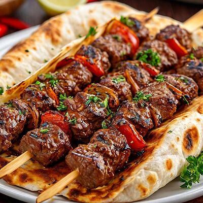 Люля-кебаб из говядины в лаваше в Рай вкуса по цене 460 ₽