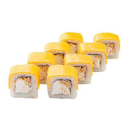 Чеддер ролл с крабом и омлетом в МАМАСУШИПИЦЦА по цене 355 ₽