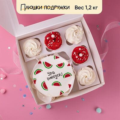 Бенто-торт и капкейки Ура отпуск! в Плюшки подружки по цене 3520 ₽