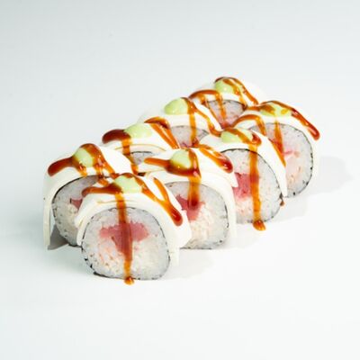 Большой white c креветкой, тунцом и волокнами снежного краба (8 шт.) в ЁБИСАН по цене 939 ₽