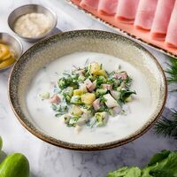 Окрошка на кефире в Дюшес