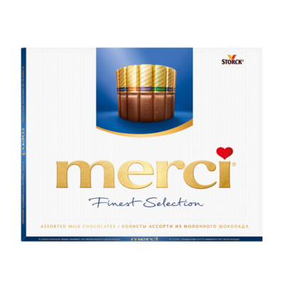 Набор молочных шоколадных конфет Merci в Азбука Вкуса Экспресс Меню по цене 419 ₽