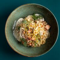 Тальолини с копченой форелью (Smoked Trout Tagliolini) в Matteos
