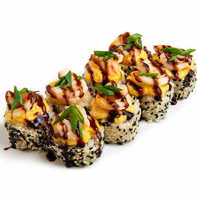 Запеченная Креветка в Некруглая пицца и роллы по цене 587 ₽