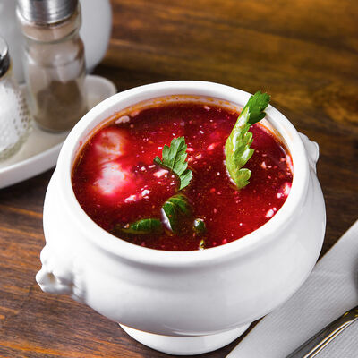 Борщ горячий в Кафе RSC по цене 200 ₽