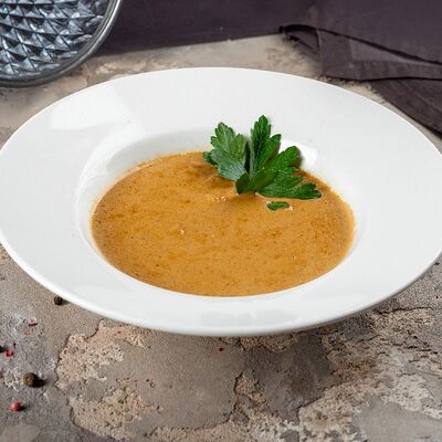 Тыквенный крем-суп с креветками в Дворец свадеб по цене 490 ₽